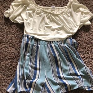 LA Gypsy Romper Blue & White